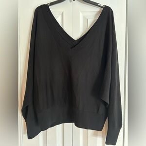 Express Black V-Neck bat wing Sweater Top
